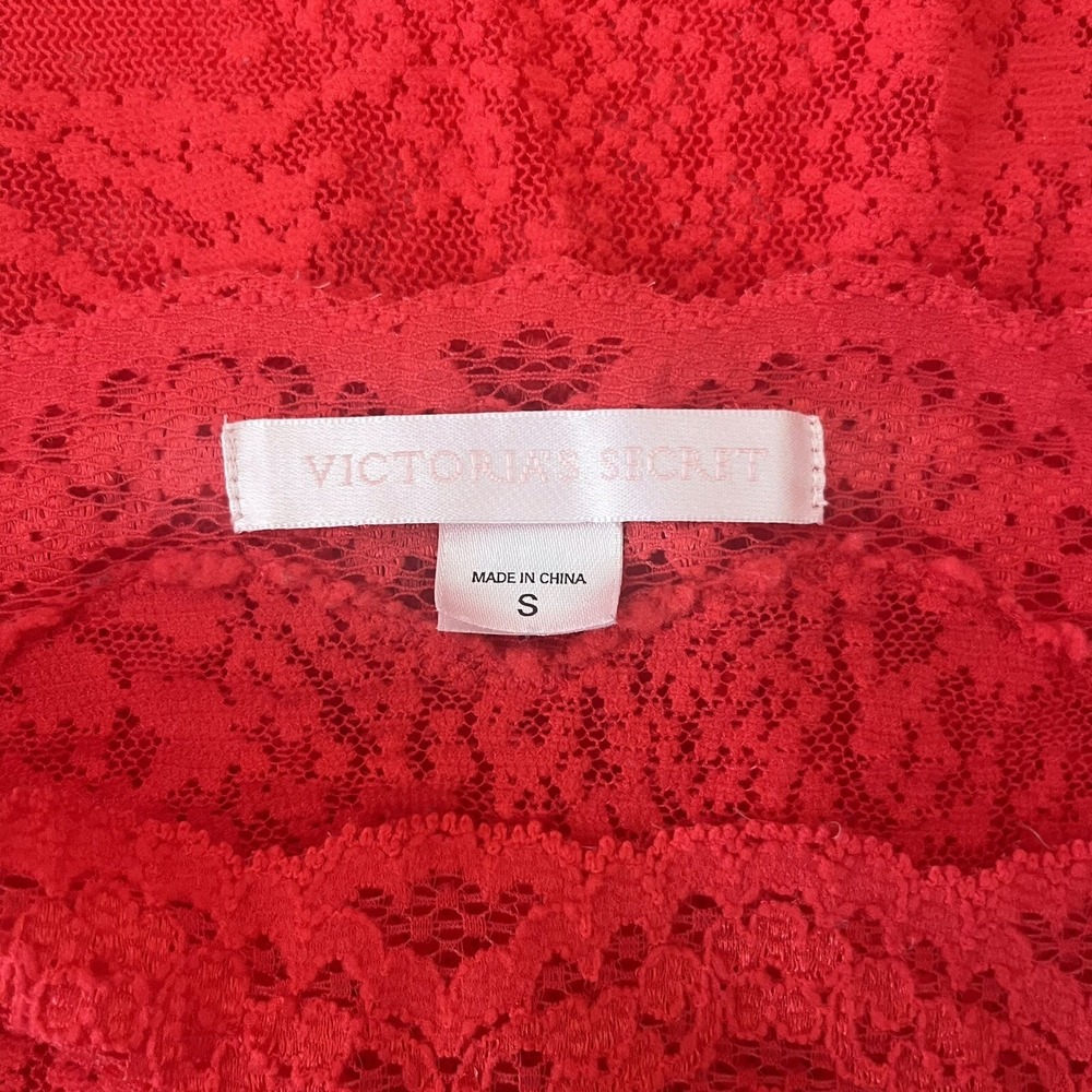 Victoria's Secret Women's Small Red Lace Animal Print Pullover Sheer Dress - Picture 4 of 5